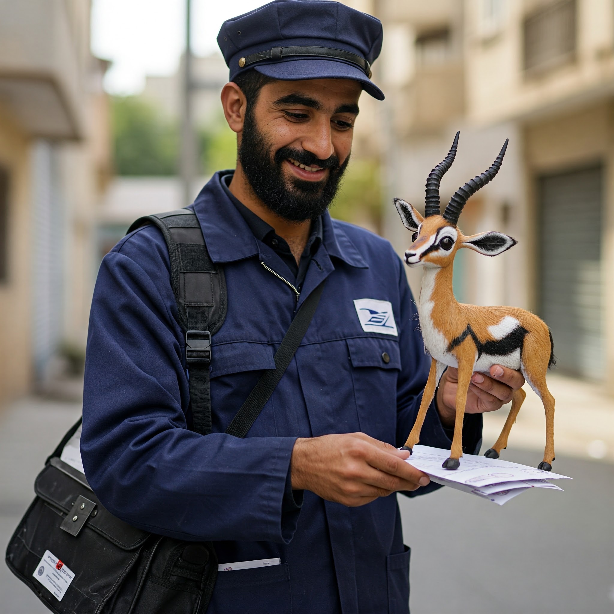 Postman with Gazelle Toy